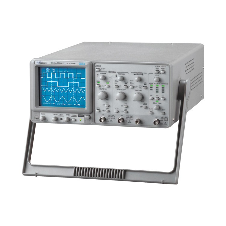 TOS-2100C Dual Trace CRT Cursor Readout Analog Oscilloscope 100MHz with Delayed Sweep Auto Time Base